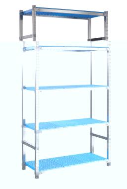 Rayonnage alimentaire Storinox 5 tablettes coloris bleu d?part