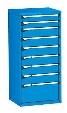 Armoire m?tallique 9 tiroirs Novalp S Bleu Ral 5012