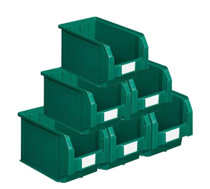 Lot de 15 bacs ? bec plastique 12.5L vert