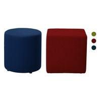 Pouf rond bleu H 460 mm Ø 440 mm