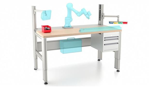 Table de travail évolutive pour l’intégration d’un cobot