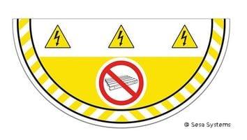 Pictogramme adhésif Interdit de stocker jaune L 610 x l 305 mm