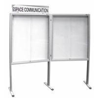 MOD'INFO VITRINE central l 1056 x H 2000 mm tôle blanche vernie avec portes en pmma