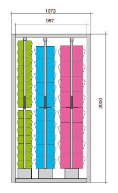 Couliplus de 66 blocs tiroirs Praticbox H.2000 mm