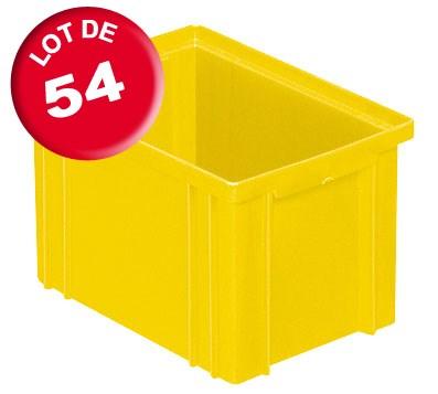 Lot de 54 caisses plastiques CP 3.6 litres jaunes