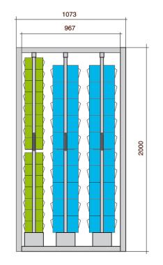 Couliplus de 70 blocs tiroirs Praticbox H.2000 mm