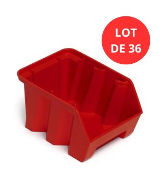 Lot de 36 Bacs DUETTO 3,8 litres plastique rouge