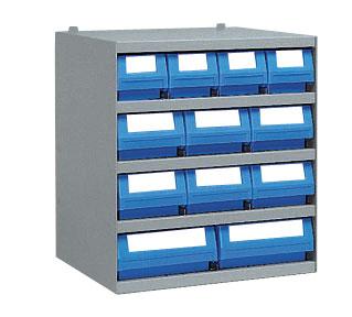 Casier rangement 4 bacs tiroirs plastique Multibox L.120 x P.400 mm + 6 en L.160 + 2 en L.240 mm