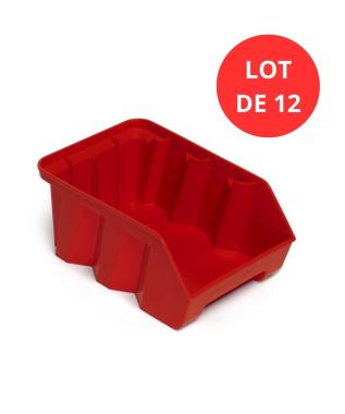 Lot de 12 Bacs DUETTO 28 litres plastique rouge