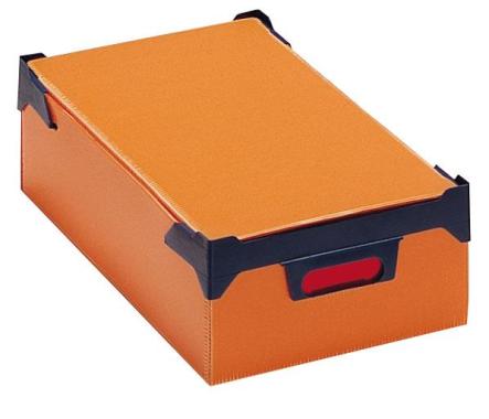 Caisse rangement alv?olaire 18 litres L.280xP.480 mm orange