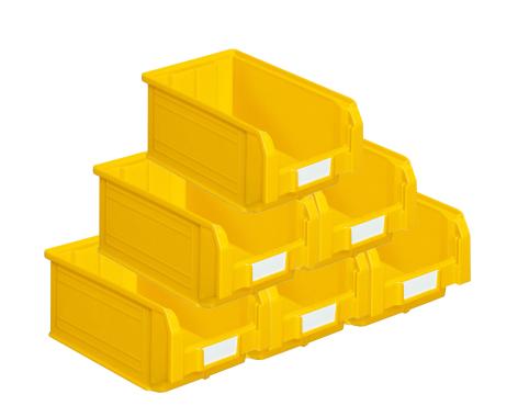 Lot de 21 bacs ? bec plastique 9.4L jaune