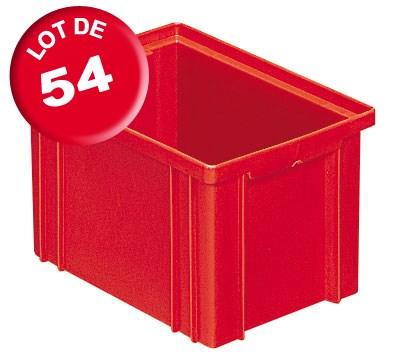 Lot de 54 caisses plastiques CP 3.6 litres rouges