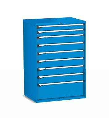 Armoire m?tallique 9 tiroirs Novalp L Bleu Ral 5012