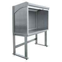 QUALIPOST 4500A l 1000 x P 750 x H 2035 mm châssis avec plateau en INOX poli satiné et carter