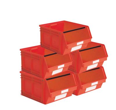 Lot de 5 bacs ? bec plastique 63L rouge