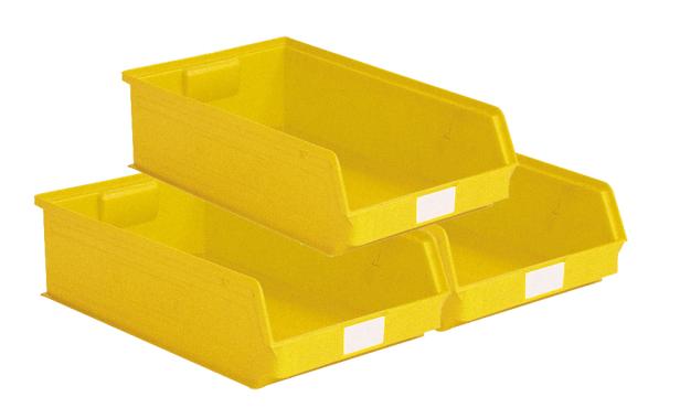 Lot de 14 bacs ? bec plastique 20L jaune