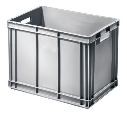 Caisse plastique Ath?na grise 90 litres 600x400 poign?es ouvertes