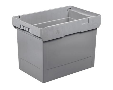 Caisse plastique Delta grise 74 litres H.425