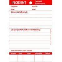 Lot de 100 fiches SECURITE autocopiantes rouge (Français)