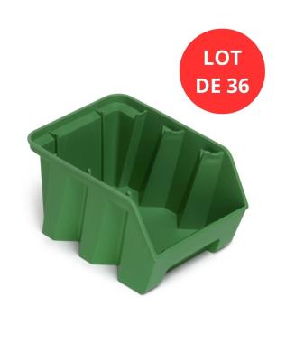 Lot de 36 Bacs DUETTO 3,8 litres plastique vert