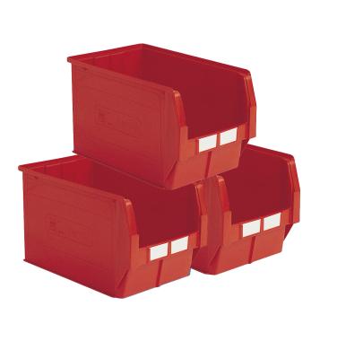 Lot de 5 bacs ? bec plastique 42L rouge