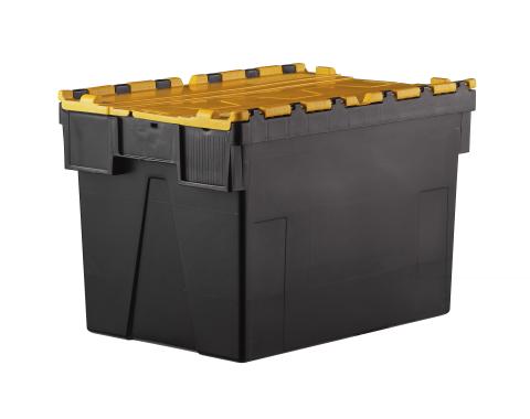 Bac navette 52 litres 600x400 couvercle Jaune H.310 mm