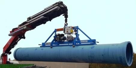 Pour le béton et la pierre - Palonnier à ventouses pour tubes canalisations sur chantier