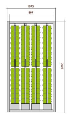 Couliplus de 120 blocs tiroirs Praticbox H.2000 mm