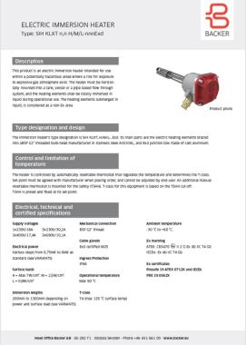 THERMOPLONGEUR ATEX BACKER 