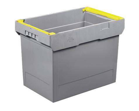 Caisse plastique Delta grise 74 litres avec supports