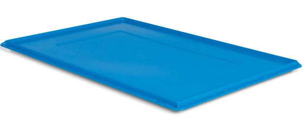 Couvercle bleu turquoise pour caisse plastique Ath?na L.600 x P.400 mm