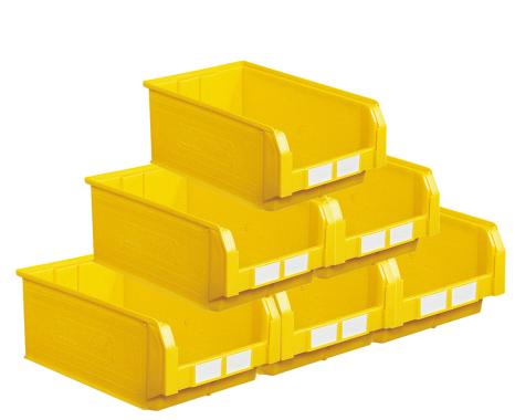 Lot de 10 bacs ? bec plastique 28L jaune