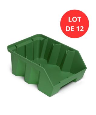 Lot de 12 Bacs DUETTO 12,5 litres plastique vert