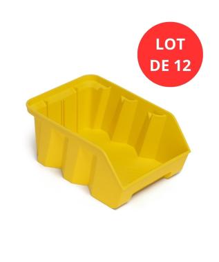 Lot de 12 Bacs DUETTO 28 litres plastique jaune