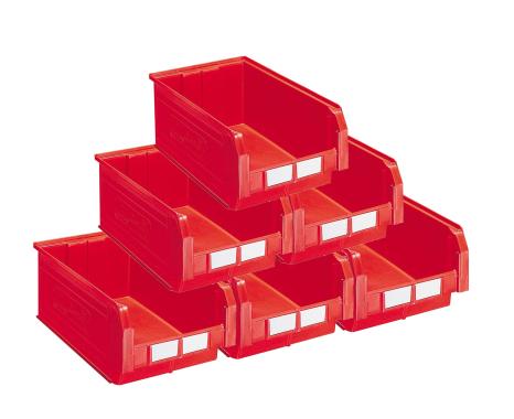 Lot de 10 bacs ? bec plastique 28L rouge