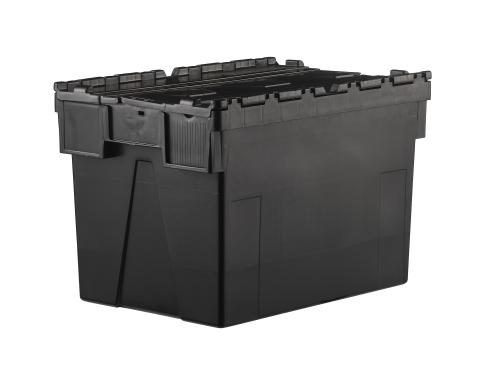 Bac navette 63 litres 600x400 couvercle Noir H.365 mm