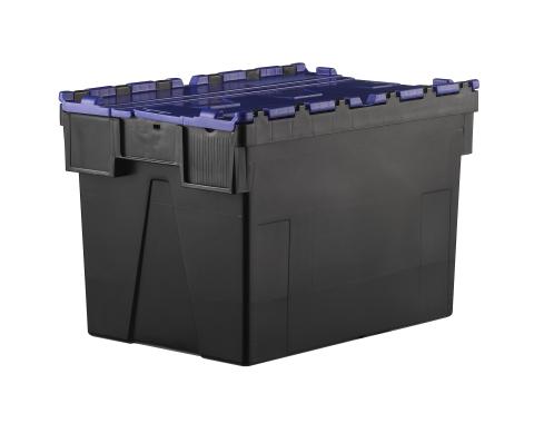 Bac navette 52 litres 600x400 couvercle Bleu H.310 mm