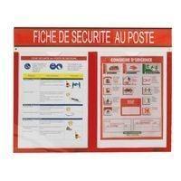 FICHE DE SECURITE AU POSTE avec 2 prodoc a4 et 1 titre magnétique h 60 mm