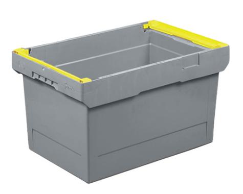 Caisse plastique Delta grise 58 litres avec supports