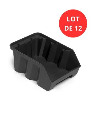 Lot de 12 Bacs DUETTO 28 litres plastique gris anthracite