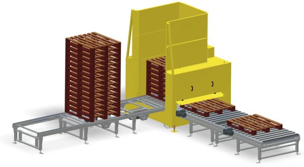 Dépileur de palettes intégré