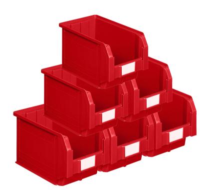 Lot de 15 bacs ? bec plastique 12.5L rouge