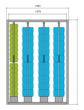 Couliplus de 90 blocs tiroirs Praticbox H.2000 mm