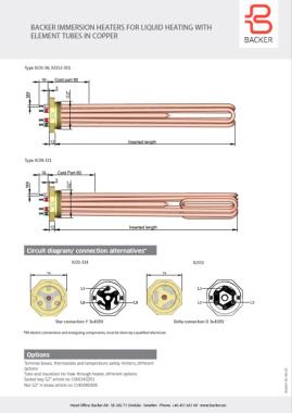 THERMOPLONGEURS POUR CHAUFFAGE DES LIQUIDES AVEC TUBES EN CUIVRE