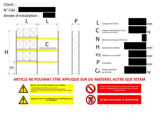 Plaque de charge pour rack ? palettes format A4