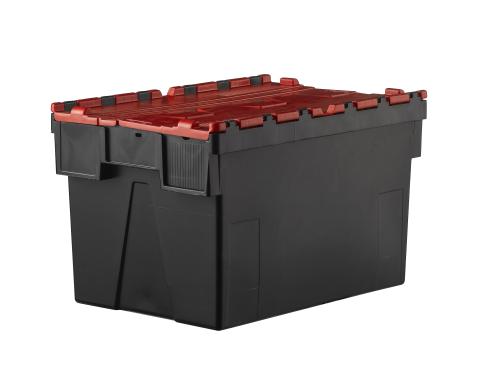 Bac navette 52 litres 600x400 couvercle Rouge H.310 mm